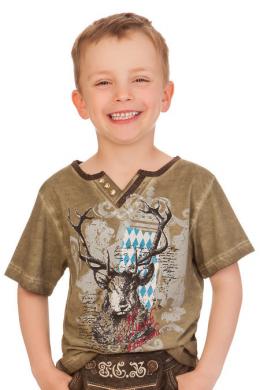 Marjo Trachtenshirt Kind - FABIAN BAVARIA KIDS, Taupe, 86/92