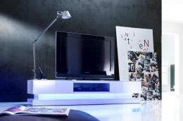 Media-TV-Element Step weiß mit LED inkl. Fernbedienung