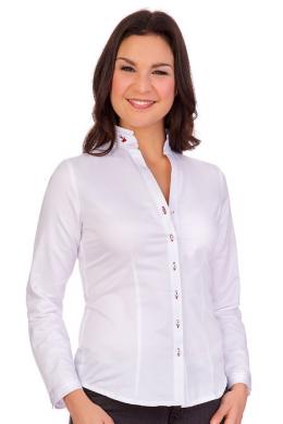 Orbis Trachtenbluse - ADRINA, Weiß/Rot, 48