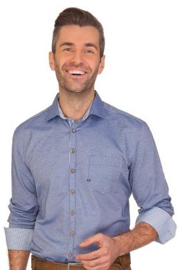 Orbis Trachtenhemd - BERTHOLD, Blau, 53/54 (6XL)