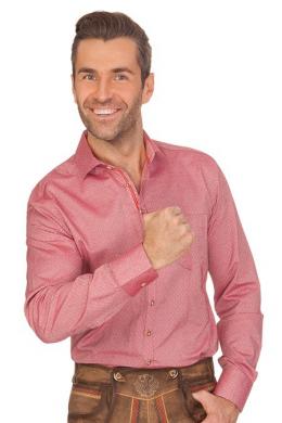 Orbis Trachtenhemd - BERTHOLD, Rot, 53/54 (6XL)