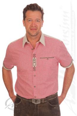 Orbis Trachtenhemd - H1521, Rot, 53/54 (6XL)