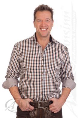 Orbis Trachtenhemd - WILFRIED, Braun, 39/40 (M)