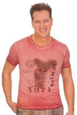 Orbis Trachtenshirt Herren - GIPFELSTÜRMER, Weinrot, L