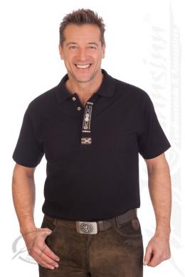 Orbis Trachtenshirt Herren - OLAF, Schwarz, XL