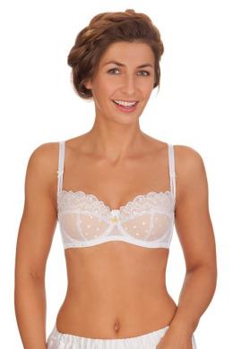 Pompöös Dirndl BH - TUPFEN, Weiß, 95 A