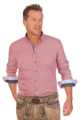 PURE Trachtenhemd - SILAS, Bordeaux, 41/42 (L)