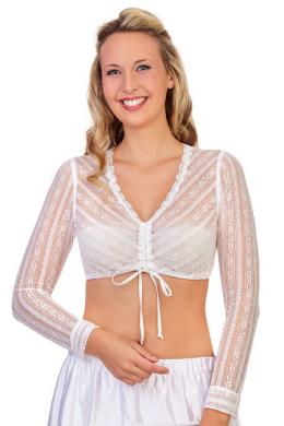 Spieth & Wensky Dirndlbluse - PREISELBEERE, Weiß, 54