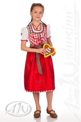 Spieth & Wensky Kinderdirndl 3tlg. - SAMANTHA, Rot, 110