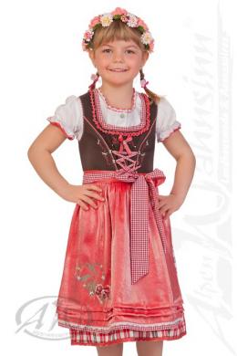 Spieth & Wensky Kinderdirndl 3tlg. - WUXI, Erdbeer, 92