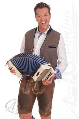Spieth & Wensky Lederhose Herren kurz - ALEX, Walnuss, 48