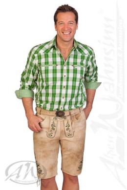 Spieth & Wensky Lederhose Herren kurz - FRANZL, Flaschengrün, 58