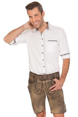 Spieth & Wensky Lederhose Herren kurz - GONZALES, Braungelb urig, 42