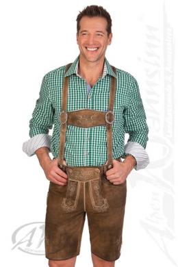 Spieth & Wensky Lederhose Herren kurz - MICHA, Erdnuss, 62
