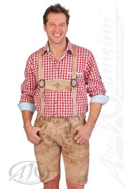 Spieth & Wensky Lederhose Herren kurz - NEPO, Sand, 60