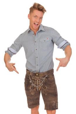Spieth & Wensky Lederhose Herren kurz - PETER, Marone, 46