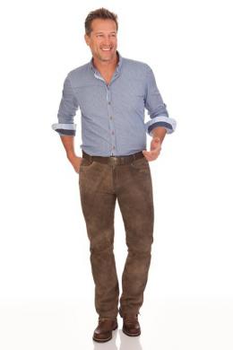 Spieth & Wensky Lederhose lang - ALDO, Rehbraun, 60