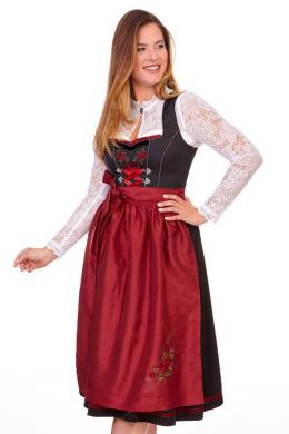 Spieth & Wensky Midi Dirndl 2tlg. - PAULA, Schwarz/Rot, 46