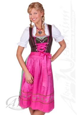 Spieth & Wensky Midi Dirndl mit 2 Schürzen - LOISA, Pink, 42