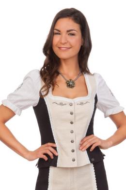 Spieth & Wensky Miederbluse - MEDUSA, Schwarz/Weiß/Beige, 48