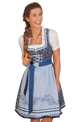 Spieth & Wensky Mini Dirndl 2tlg. - GLITZER, Blau, 40