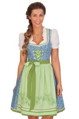 Spieth & Wensky Mini Dirndl 2tlg. - GLITZER, Grün, 38