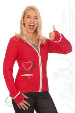 Spieth & Wensky Trachten Strickjacke - DETROIT, Mohn, XXXL