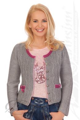 Spieth & Wensky Trachten Strickjacke - DORLE, Hellgrau, XXXL