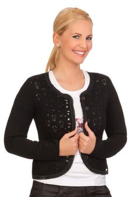 Spieth & Wensky Trachten Strickjacke - ENRICA, Schwarz, S