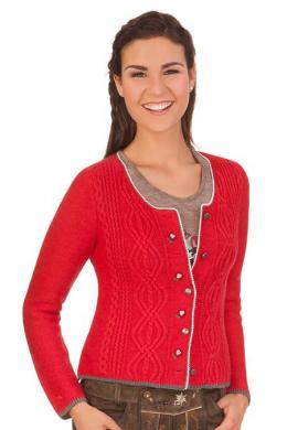 Spieth & Wensky Trachten Strickjacke - FANCY, Mohn, XS