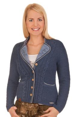 Spieth & Wensky Trachten Strickjacke - FARCHANT, Jeansblau, XXXL