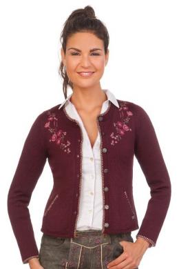 Spieth & Wensky Trachten Strickjacke - MELONE, Weinrot, XS