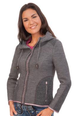 Spieth & Wensky Trachten Strickjacke - MISTEL, Mittelgrau, 40