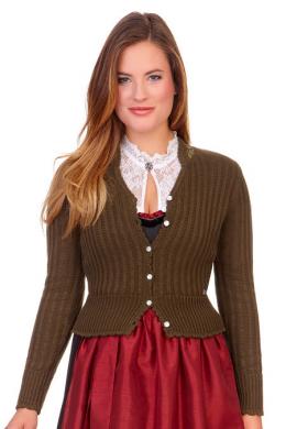 Spieth & Wensky Trachten Strickjacke - PFIFF, Oliv, XXXL