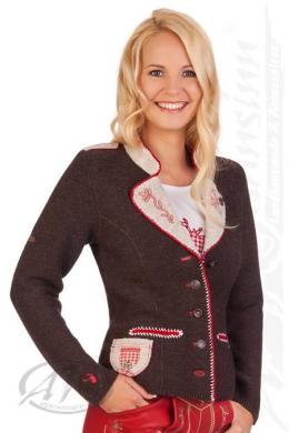 Spieth & Wensky Trachten Strickjacke - SCHWAIG, Dunkelbraun, S
