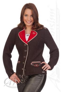 Spieth & Wensky Trachten Strickjacke - TEISING, Dunkelbraun, XL