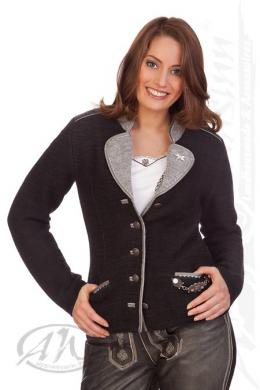 Spieth & Wensky Trachten Strickjacke - TEISING, Schwarz, XXL