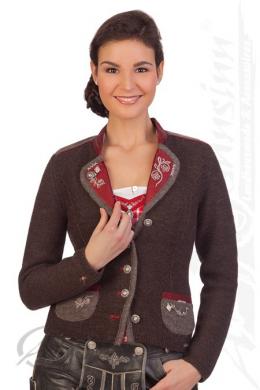 Spieth & Wensky Trachten Strickjacke - WONNE, Dunkelbraun, XS
