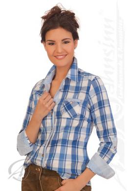 Spieth & Wensky Trachtenbluse - AMAZONA, Blau, 48