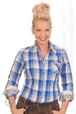 Spieth & Wensky Trachtenbluse - BEAT, Blau, 38