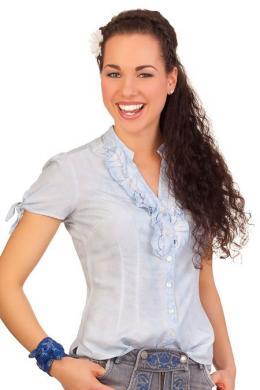 Spieth & Wensky Trachtenbluse - ELMARA, Sky, 36
