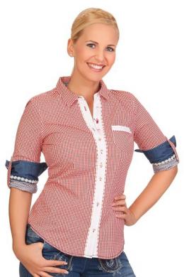 Spieth & Wensky Trachtenbluse - EMANUELA, Rot, 38