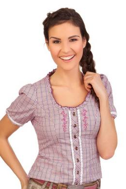 Spieth & Wensky Trachtenbluse - EUROPA, Beere, 32