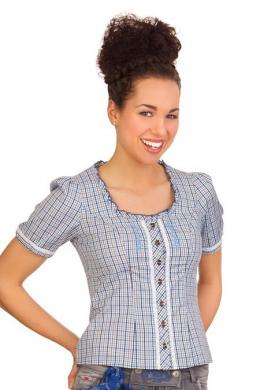 Spieth & Wensky Trachtenbluse - EUROPA, Blau, 52