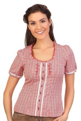 Spieth & Wensky Trachtenbluse - EUROPA, Rot, 46