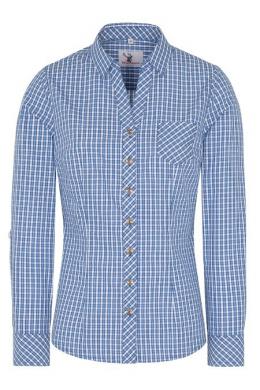 Spieth & Wensky Trachtenbluse - NECKAR, Blau, 38