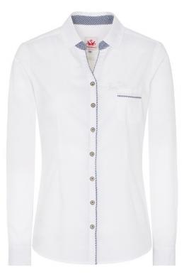 Spieth & Wensky Trachtenbluse - POLENTA, Weiß/Blau, 50
