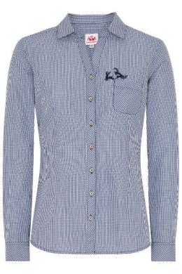 Spieth & Wensky Trachtenbluse - PÜNKTCHEN, Dunkelblau, 36