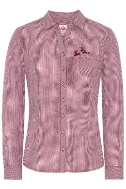 Spieth & Wensky Trachtenbluse - PÜNKTCHEN, Dunkelrot, 34