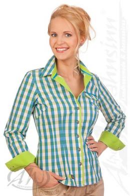 Spieth & Wensky Trachtenbluse - RIEGSEE, Azurblau, 44